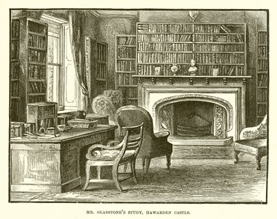 Mr. Gladstones Study, Castelo de Hawarden de English School