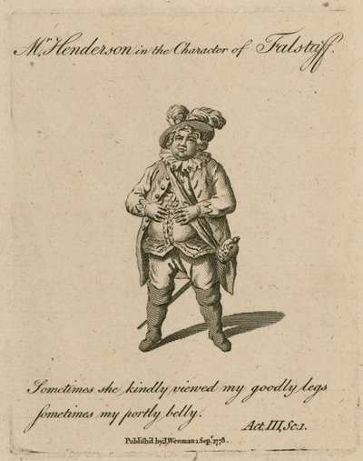 Sr. Henderson no personagem de Falstaff de English School