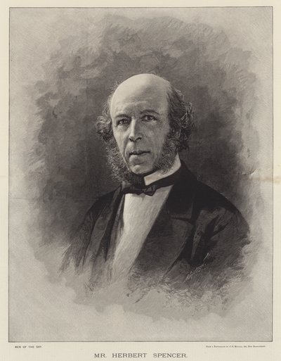 Sr. Herbert Spencer (gravura) de English School