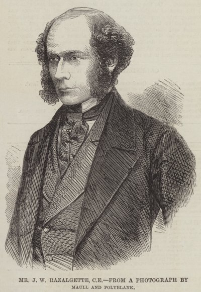 Sr. J W Bazalgette, CE (gravura) de English School