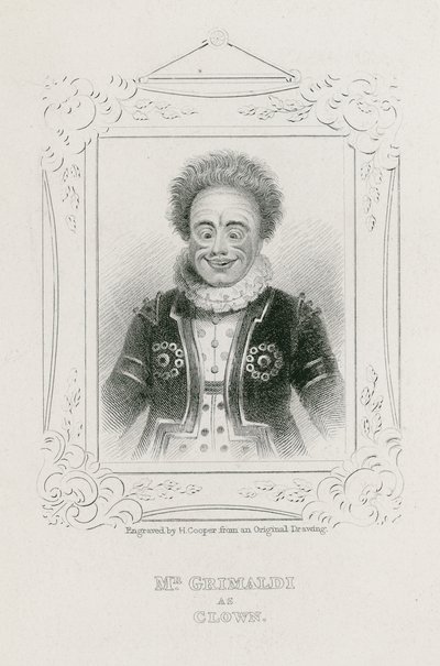 Mr Joseph Grimaldi como palhaço de English School
