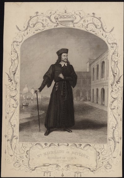 Mr Macready como Shylock de English School