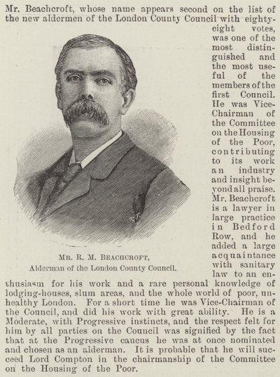 Sr. R M Beachcroft, Vereador da Câmara Municipal de Londres (gravura) de English School