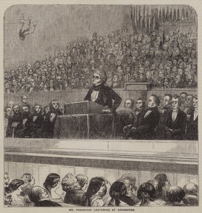 Sr. Thackeray a dar aulas em Edimburgo (gravura) de English School