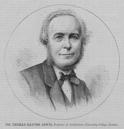 Sr. Thomas Hayter Lewis, Professor de Arquitetura, University College, Londres (gravura) de English School