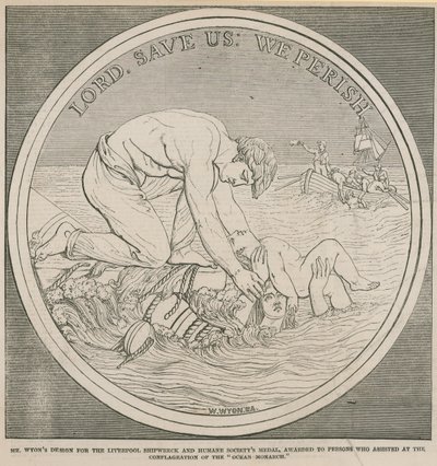 Projeto de Wyons para a Medalha de Naufrágio do Liverpool e Humane Societys de English School