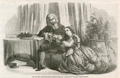 Sr. e Sra. Henri Draytons entretenimento de Provérbios Ilustrados, Regent Street, Londres de English School