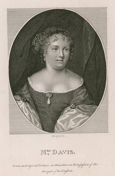 Sra. Davis, de uma foto original em miniatura na posse do Marquês de Buckingham de English School