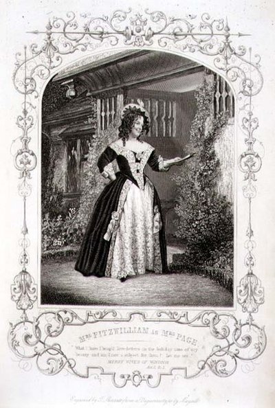 Sra. Fitzwilliam como Sra. Page, Acto II Cena 1, em 