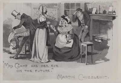 Sra. Gamp, Martin Chuzzlewit (foto a p/b) de English School