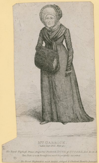 Sra. Garrick (Eva Marie Veigel), tomada em setembro de 1820 de English School
