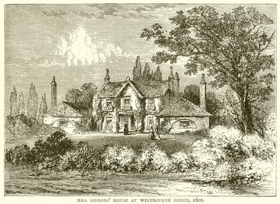 Sra. Siddons House em Westbourne Green, 1800 de English School