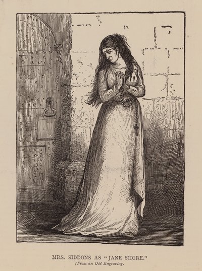A Sra. Siddons como "Jane Shore" (gravura) de English School