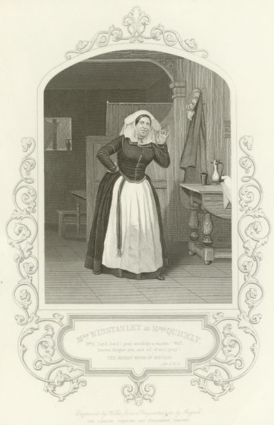 Sra. Winstanley como a Sra. Rapidamente, As Alegres Esposas de Windsor, Ato II, cena ii de English School