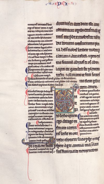 Ms.27, f.132v: Página de uma cópia encadernada do Novo Testamento de English School