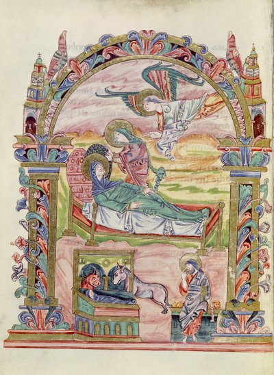 Ms 274 (Y-6) fol.32v Natividade, do Missal de Robert de Jumieges, c.1016 de English School