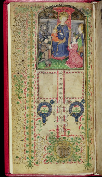 Ms 41-1950, f.2v: Página de dedicação de um livro de horas pertencente a Margaret Beauchamp, c.1424 de English School