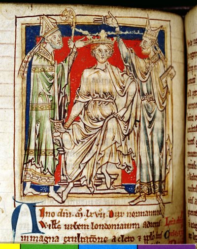 Ms 6712 (A.6.89) fol.123v Guilherme I (1028-87) o Conquistador, miniatura de Flores Historiarum, por Matthew Paris, 1250-52 de English School