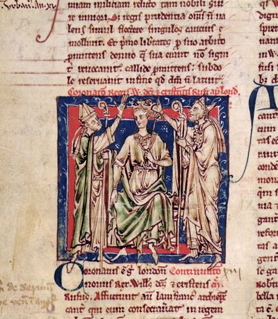 Ms 6712 (A.6.89) fol.126v William 2 (c.1057-1100), em miniatura das flores da história por Matthew Paris, 1250-1252 de English School