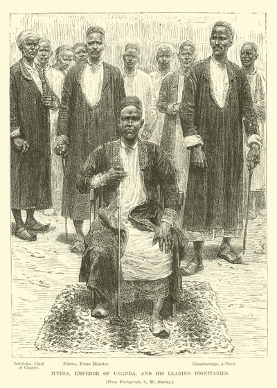 Mtesa, imperador de Uganda e seus principais dignitários de English School