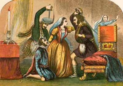 Assassinato de David Rizzio na presença de Mary Stuart de English School
