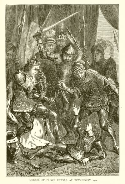 Assassinato do Príncipe Eduardo em Tewkesbury, 1471 de English School