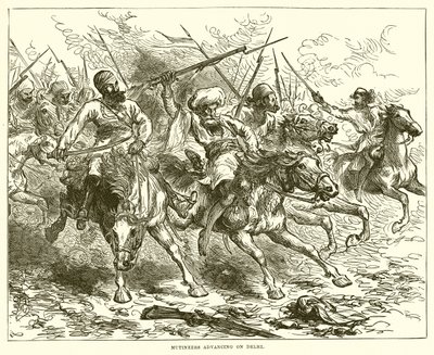 Mutineers avançando em Delhi de English School