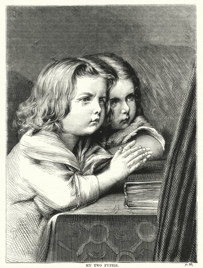 Os meus dois alunos (gravura) de English School
