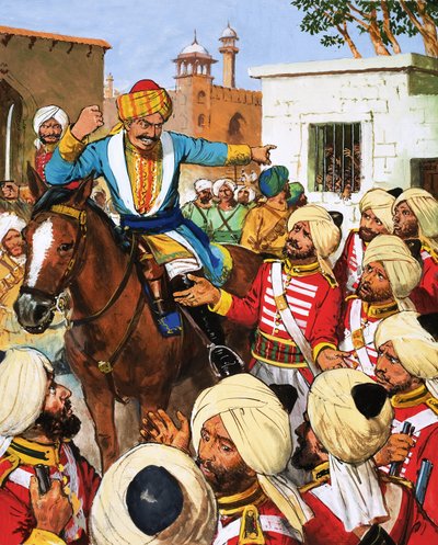 Os guardas de Nana Sahib recusam-se a matar prisioneiros do motim indiano de English School