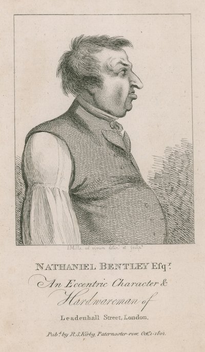 Nathaniel Bentley Esq, um personagem excêntrico e hardwareman da Leadenhall Street, Londres de English School