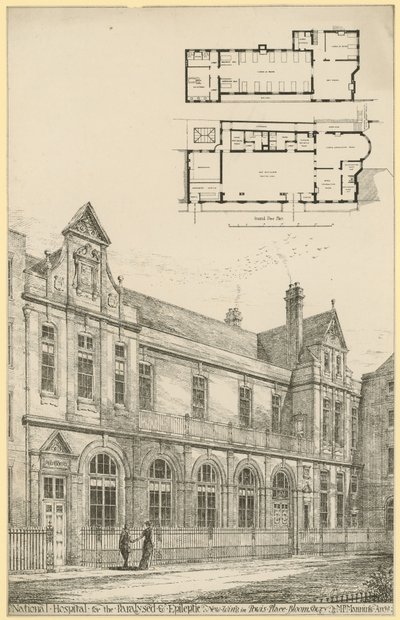 Hospital Nacional para o Paralisado e Epiléptico: nova ala em Powis Place, Bloomsbury de English School