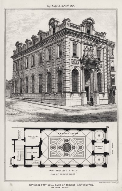National Provincial Bank of England, Southampton (gravura) de English School