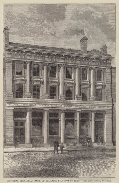 National Provincial Bank of England, Stockton-on-Tees (gravura) de English School