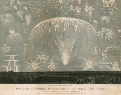 Fogos de artifício nacionais em comemoração da paz com a Rússia, 29 de maio de 1856 de English School