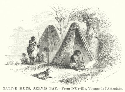 Cabanas dos nativos, Baía de Jervis (gravura) de English School