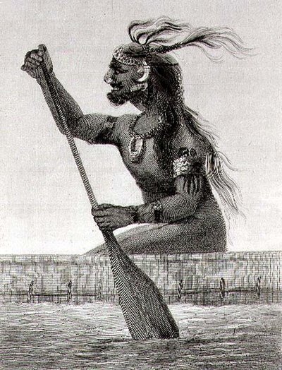 Nativo da Nova Guiné, gravada por S. Bull (gravura) de English School