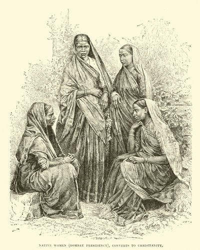 Mulheres nativas (presidência de Bombaim) se convertem ao cristianismo de English School