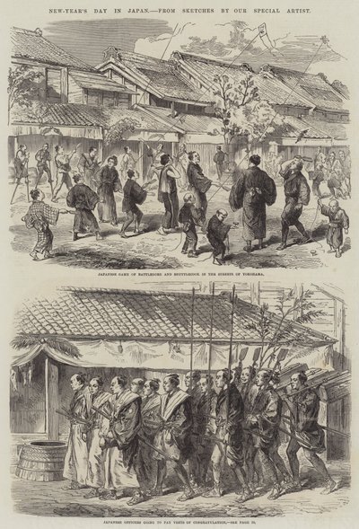 Dia de Ano Novo no Japão (gravura) de English School