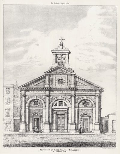 Nova Frente, Capela de São Tiago, Marylebone (gravura) de English School