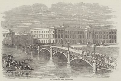 Nova Ponte de Ferro em São Petersburgo (gravura) de English School