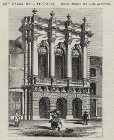 New Market-Hall, Stockport (gravura) de English School