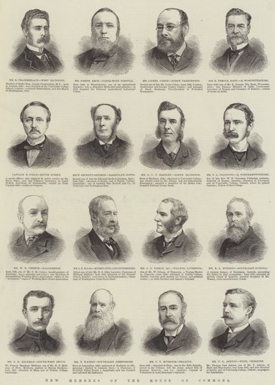 Novos membros da Câmara dos Comuns (gravura) de English School