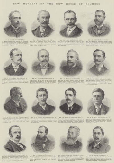 Novos membros da Nova Câmara dos Comuns (gravura) de English School