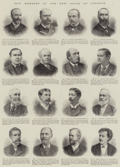 Novos membros da Nova Câmara dos Comuns (gravura) de English School