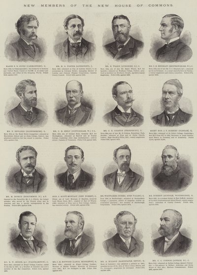 Novos membros da Nova Câmara dos Comuns (gravura) de English School