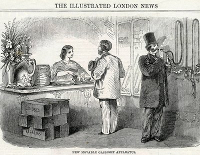 Novo Aparelho de Gasolina Móvel, retirado do London Illustrated News de English School