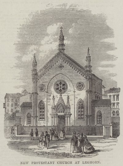 Nova Igreja Protestante em Leghorn (gravura) de English School