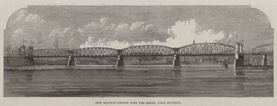 New Railway-Bridge over the Rhine, perto de Mayence (gravura) de English School