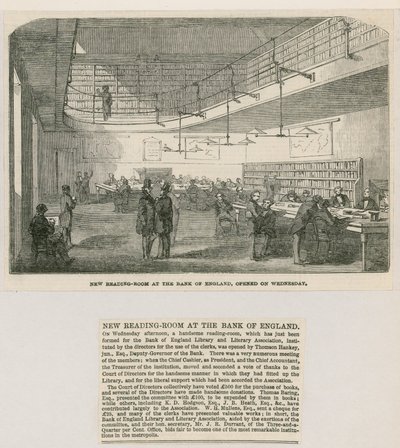 Nova sala de leitura no Banco da Inglaterra de English School
