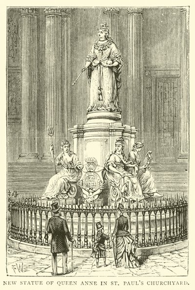 Nova Estátua da Rainha Ana no St Pauls Churchyard de English School